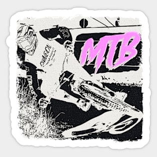 Mountain bike race rider cornering Sticker